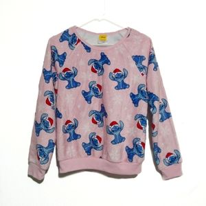 Disney Christmas Lilo And Stitch Pink Sweater Size 14 L Kids